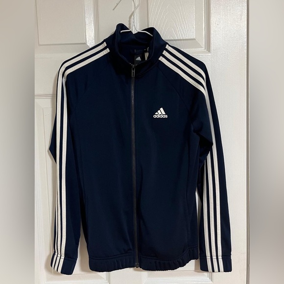adidas Other - Adidas Dark Blue Jacket with White Stripes